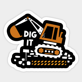 Construction Crusader Excavator Love, Tee Triumph for Building Admirers Sticker